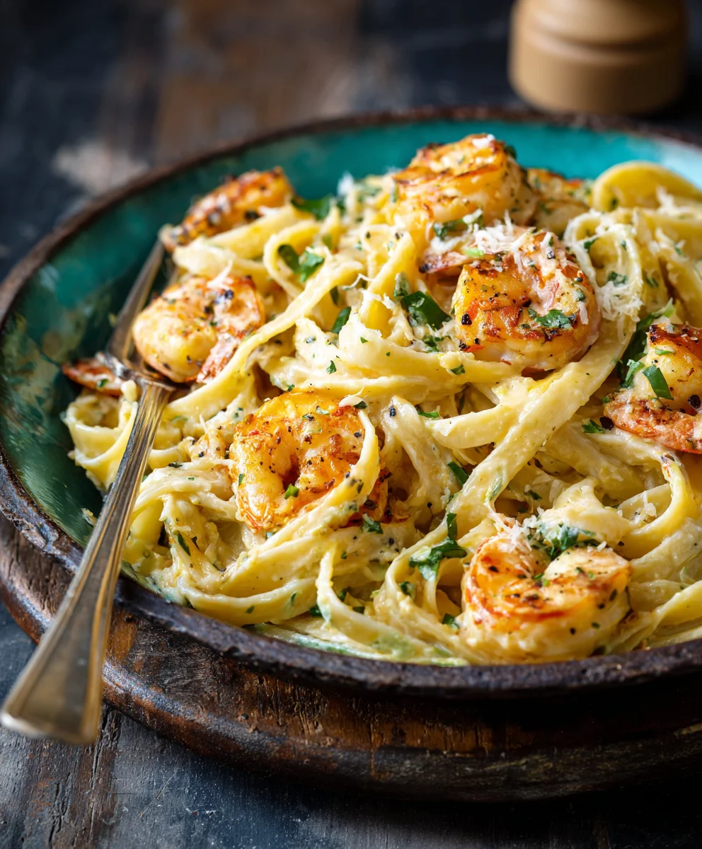 Easy Creamy Shrimp Fettuccine Alfredo with Homemade Sauce