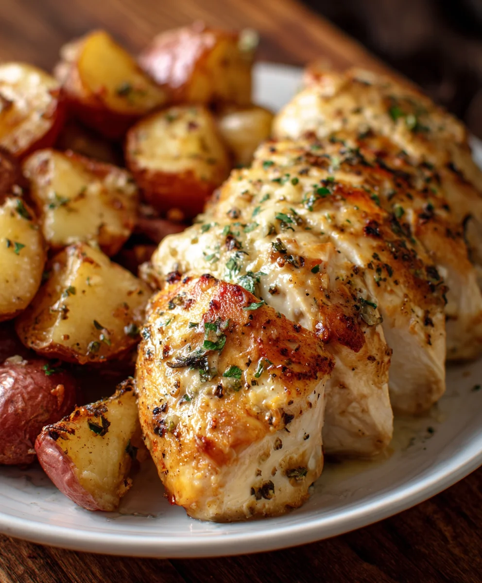 Incredible Garlic Parmesan Crockpot Chicken & Potatoes!