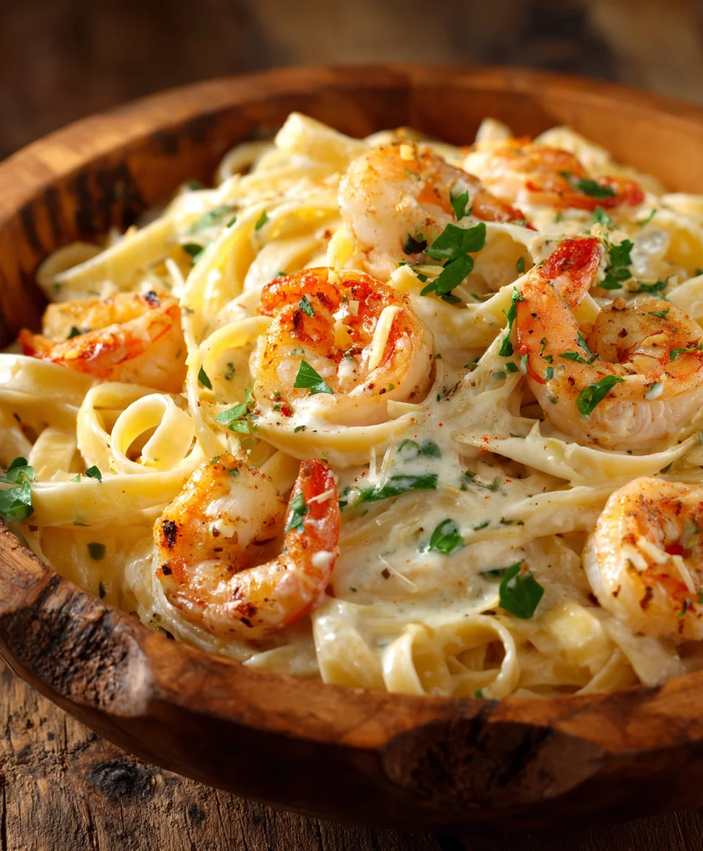 Easy Creamy Shrimp Fettuccine Alfredo with Homemade Sauce