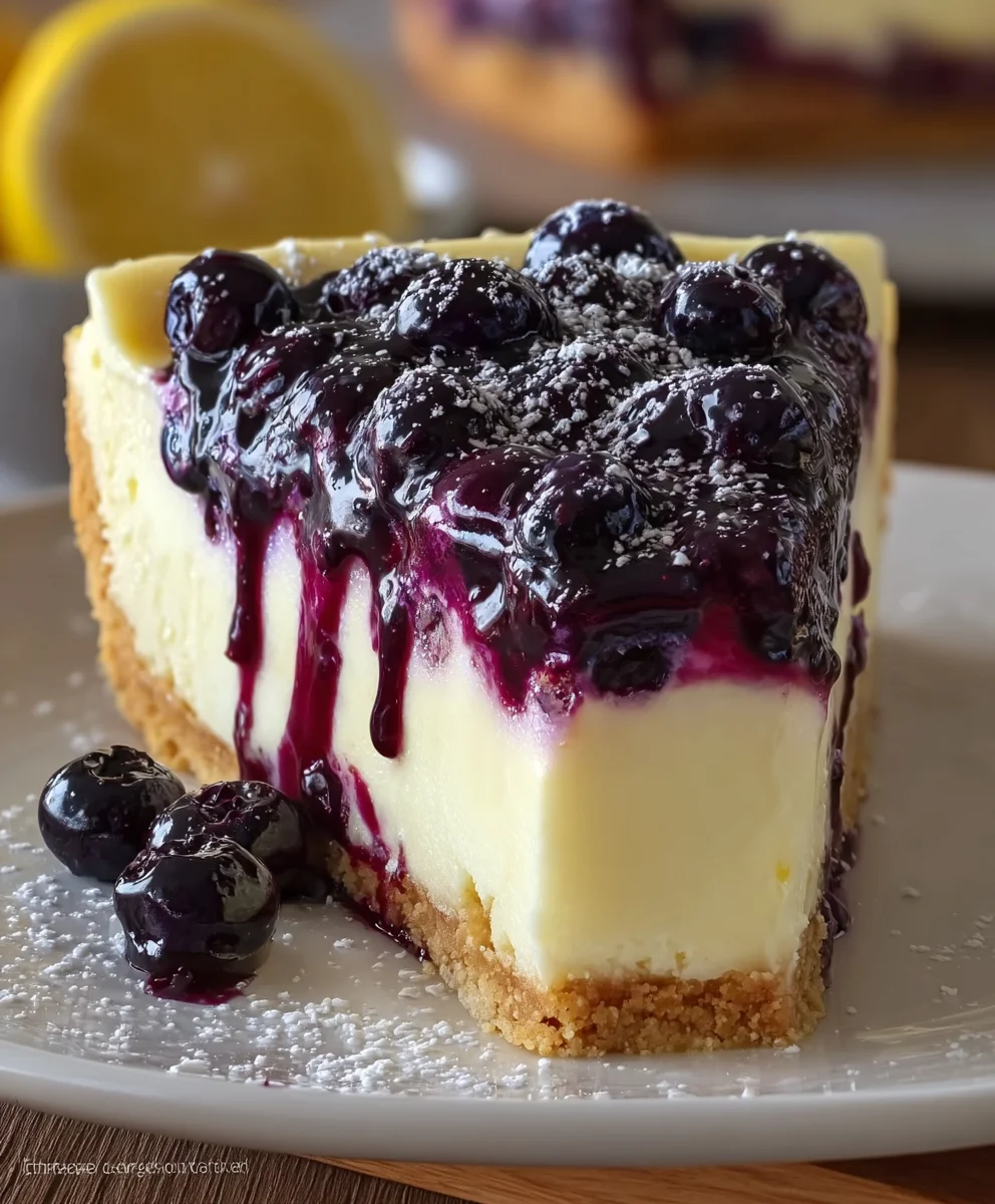 Amazing Lemon Blueberry Cheesecake Slices: Easy Recipe