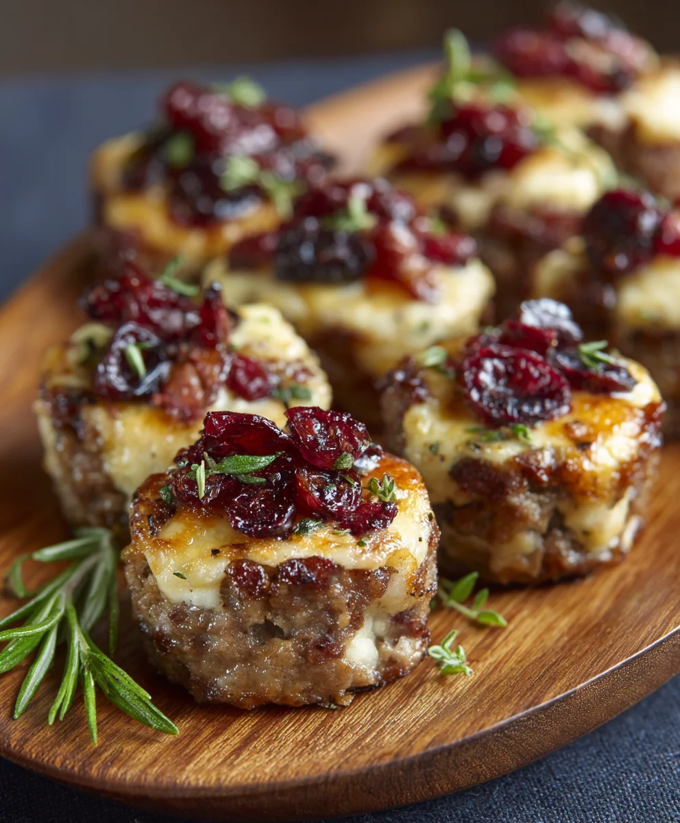 Beef Sausage Cranberry Brie Bites: Easy Appetizer!