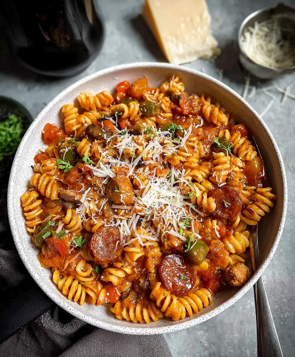 One Pot Pizza Pasta: Easy Family Dinner in Mins!