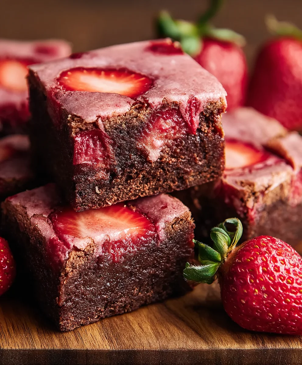 Delicious Strawberry Brownies - Easy & Fudgy Recipe