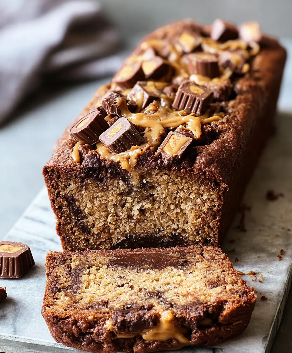 Reeses Peanut Butter Banana Bread Recipe-Decadent Treat