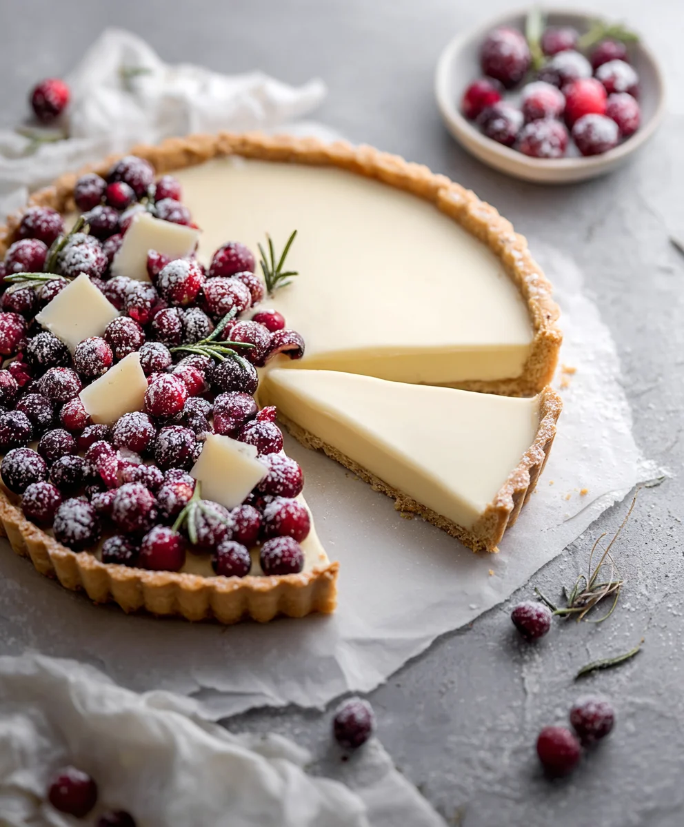 White Chocolate Cranberry Tart - Festive & Easy Dessert
