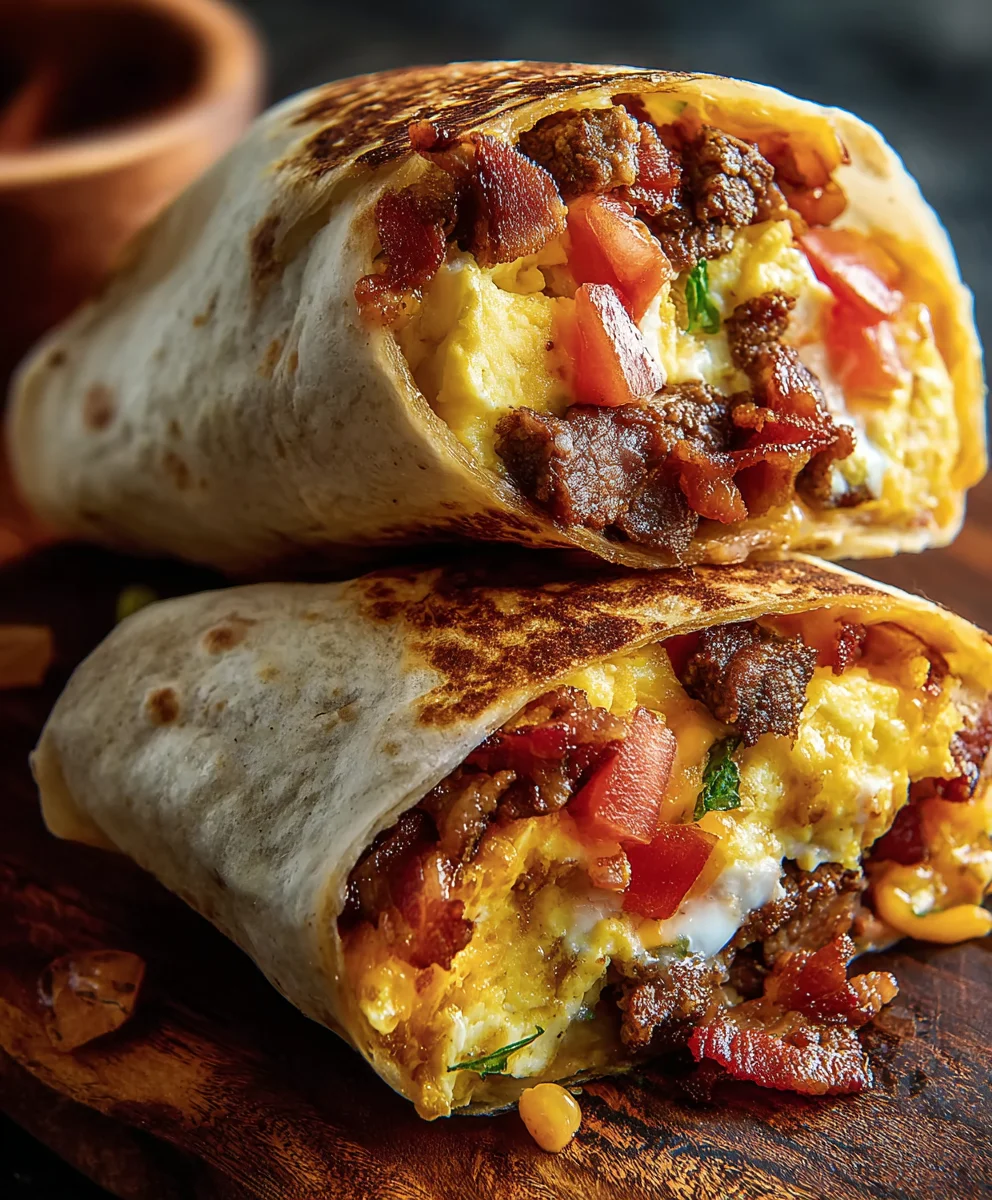 Make This Homemade Beef Bacon Egg & Cheese Breakfast Burrito