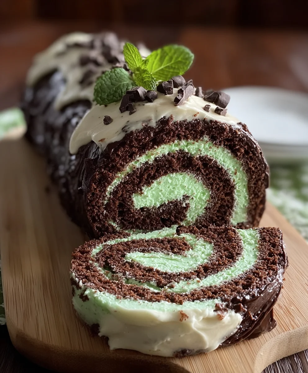 Mint Chocolate Roll Cake-Easy & Delicious Recipe