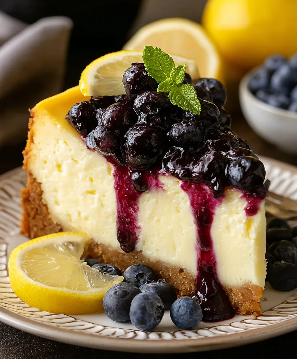 Lemon Blueberry Cheesecake Recipe- Easy & Delicious