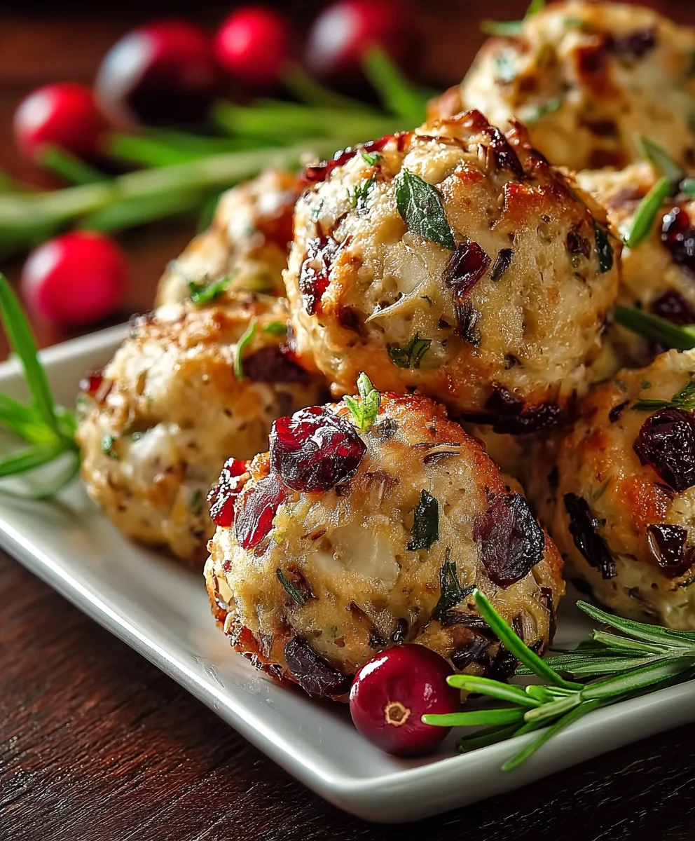 Cranberry Turkey Stuffing Balls-Easy Holiday Appetizer