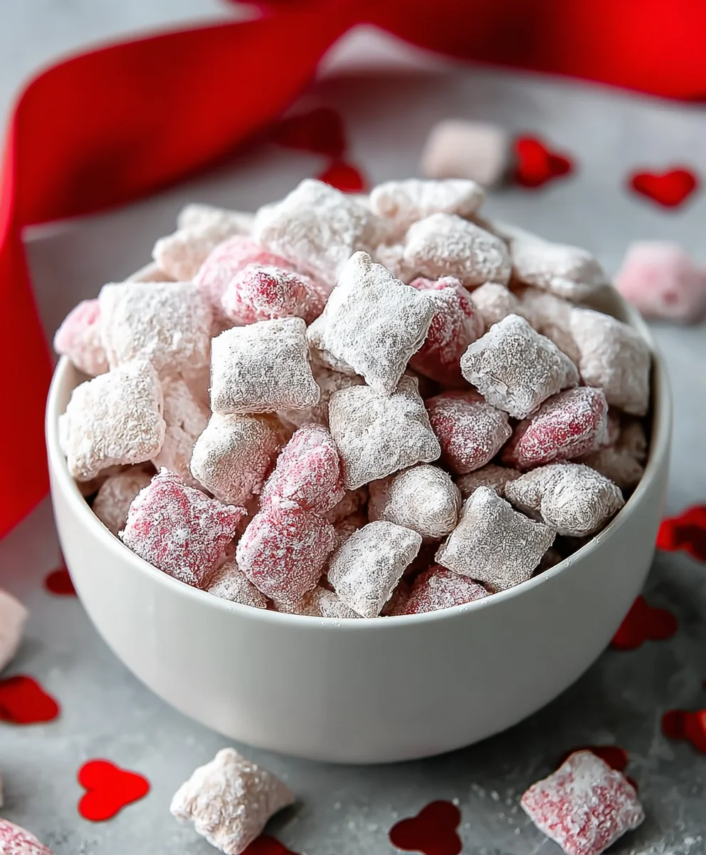 Easy Non-Alcoholic Valentine Puppy Chow Recipe