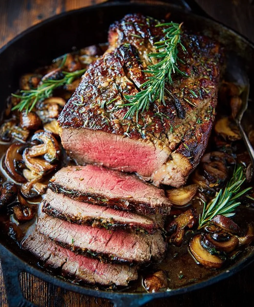 Rosemary Garlic Roast Beef Recipe - Juicy & Flavorful