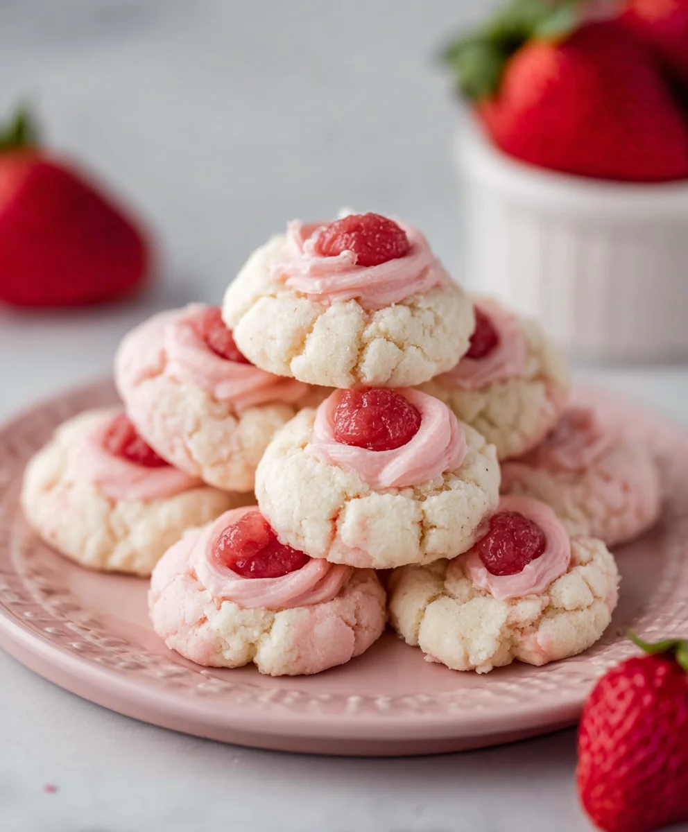 Strawberry Kiss Cookies - Easy Festive Treat