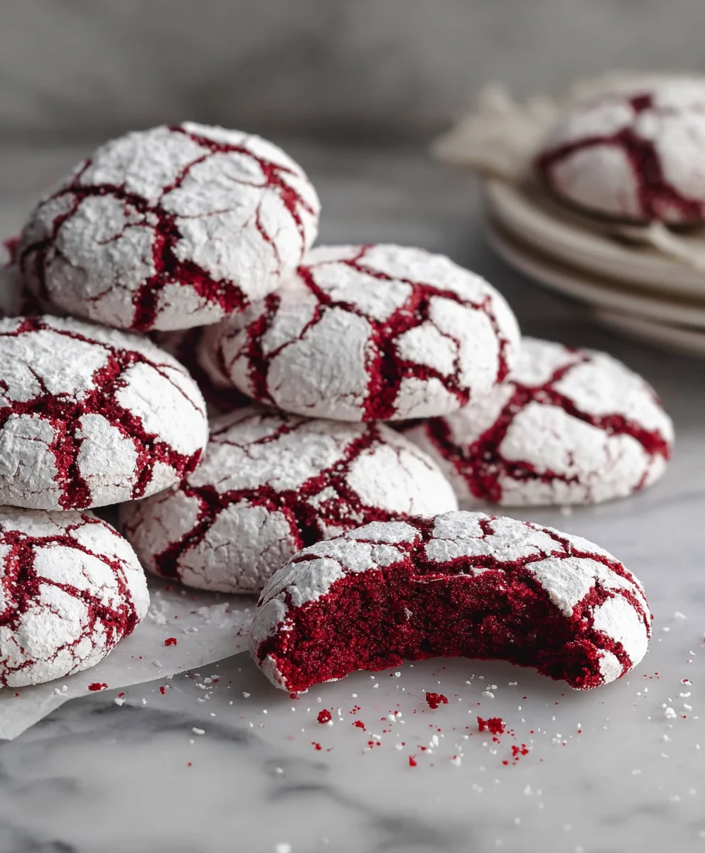 Easy Red Velvet Crinkle Cookies Recipe