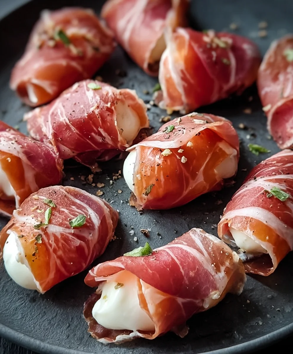 Beef Prosciutto Wrapped Beef Mozzarella Bites-Easy Appetizer