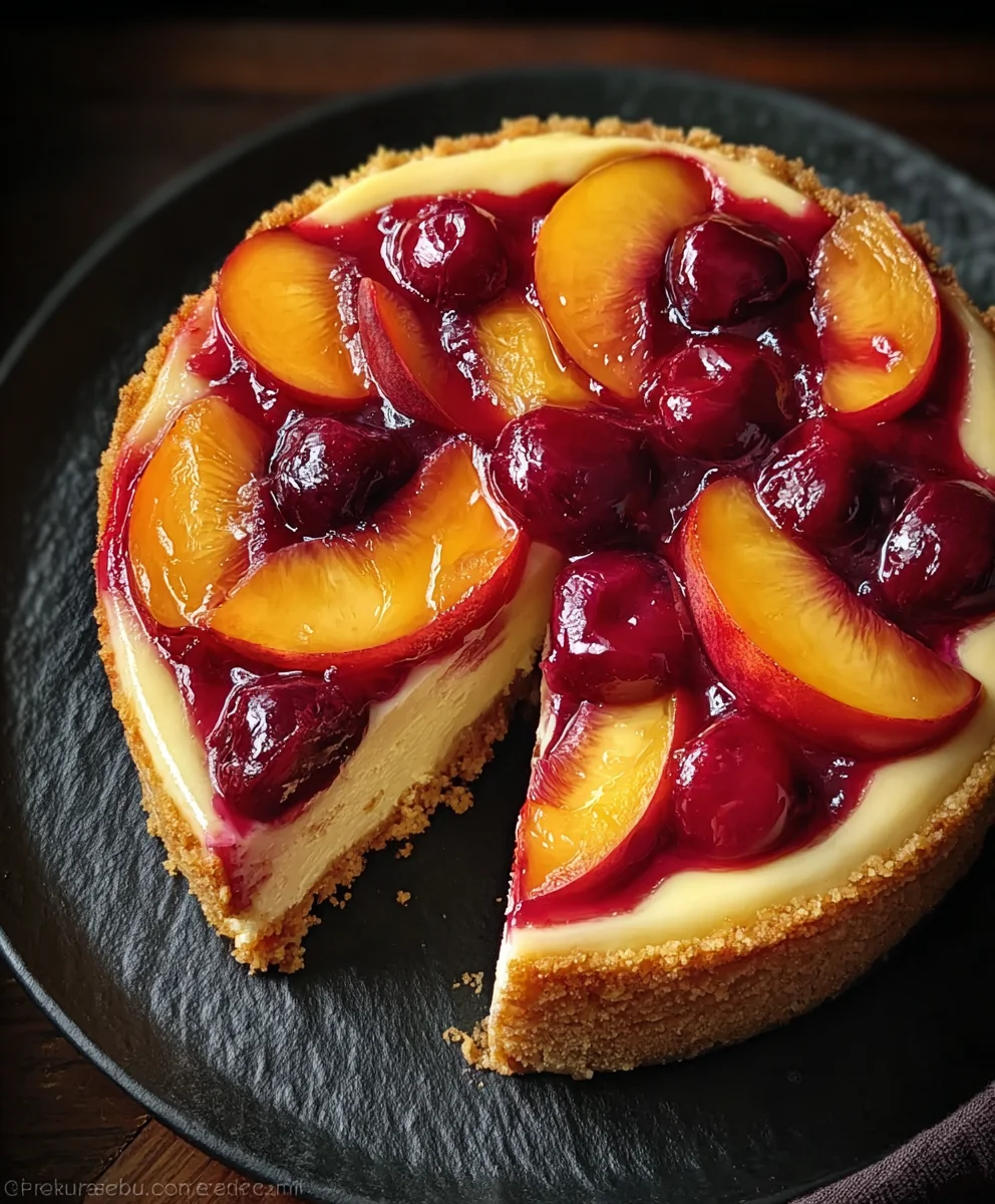 Peach Plum Cheesecake Recipe-Summer Delight