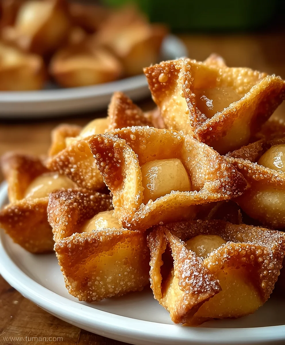 Crispy Apple Pie Bites Wonton Recipe