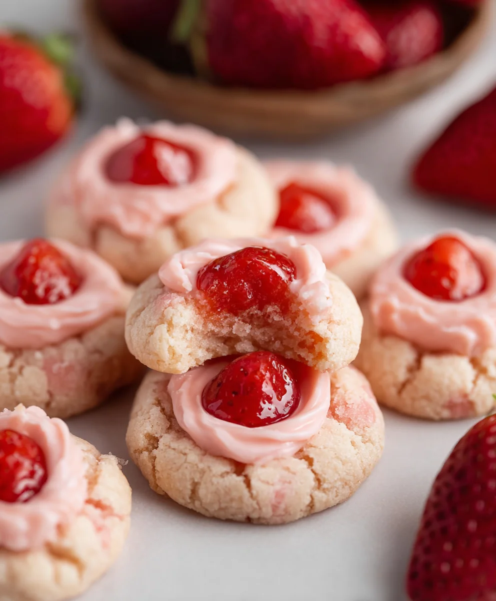 Strawberry Kiss Cookies - Easy Festive Treat