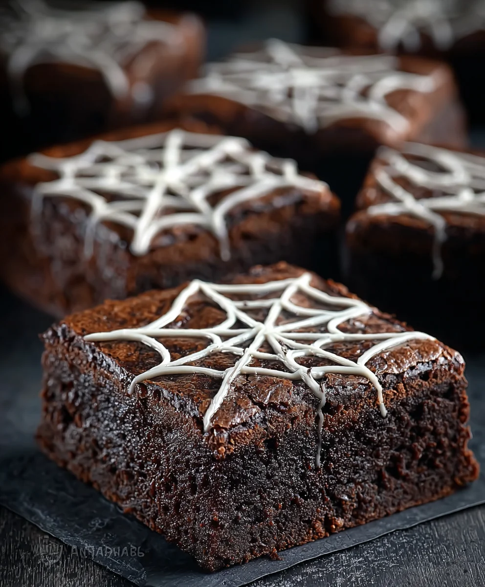 Spiderweb Brownies-Decadent Halloween Dessert Recipe