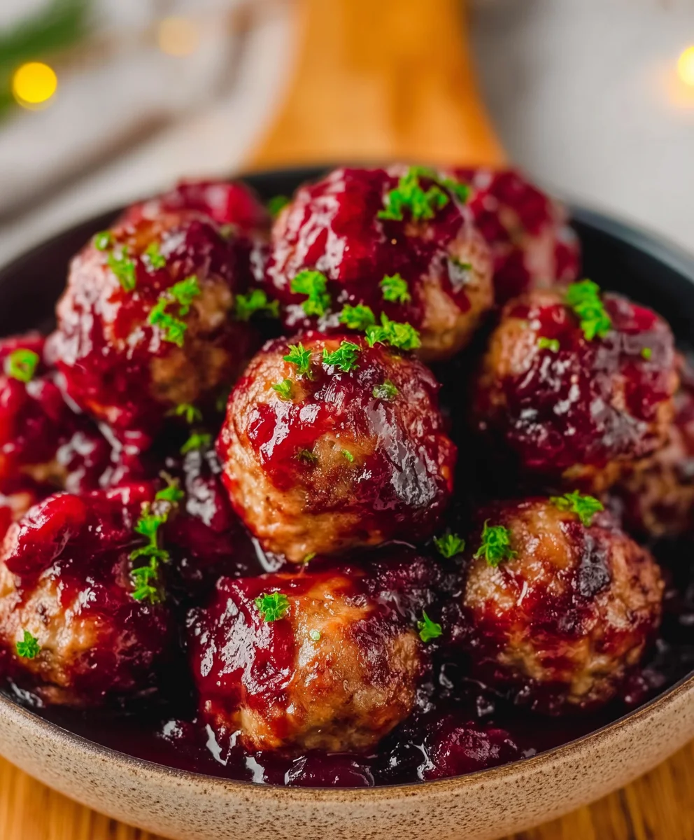 Quick Cranberry Beef Meatballs-Christmas Appetizer