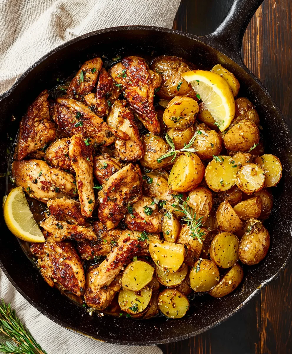 Garlic Butter Beef and Potatoes Skillet Dinner
