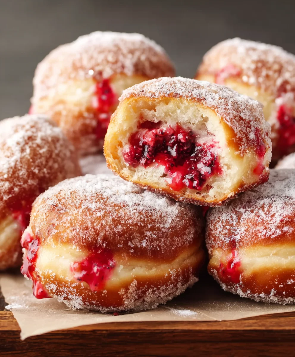 Raspberry Filled Donuts-Sweet Homemade Treat