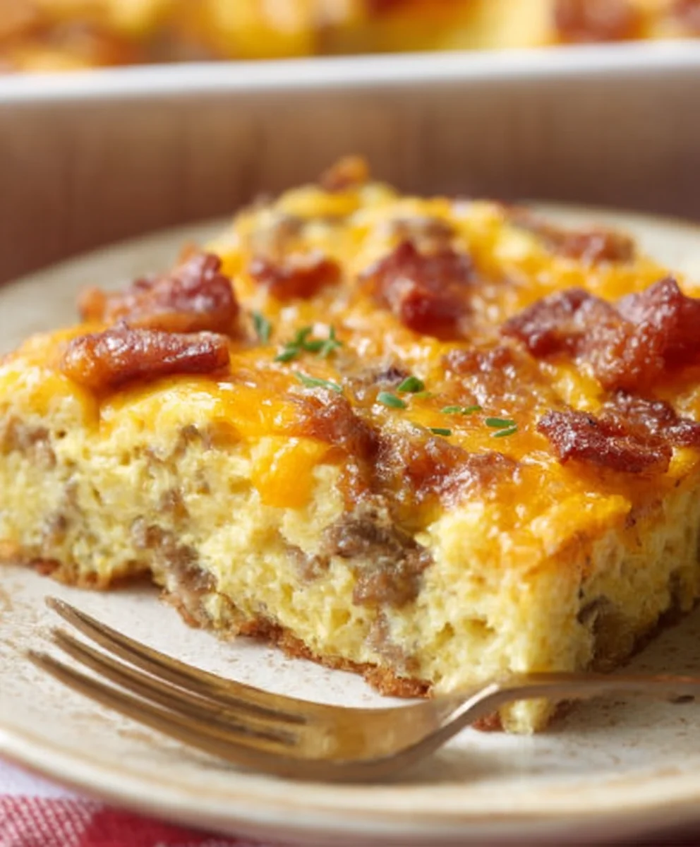 Easy Beef Breakfast Casserole-Make Ahead Meal