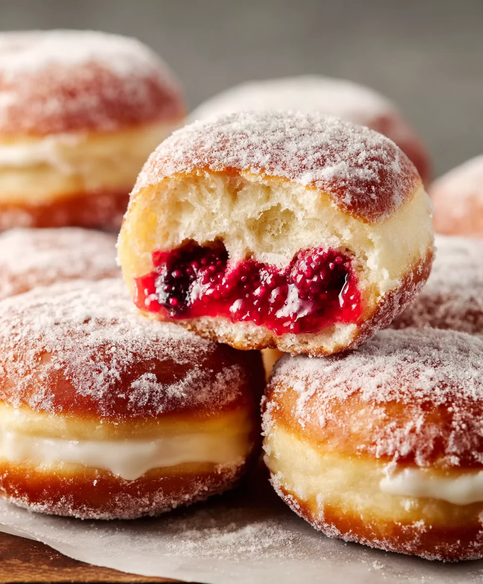 Raspberry Filled Donuts-Sweet Homemade Treat