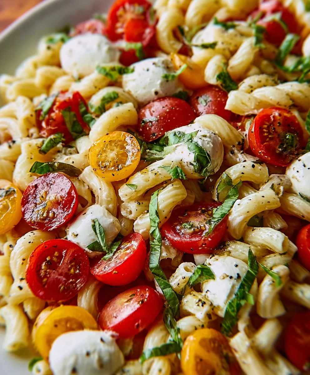 Creamy Caprese Pasta Salad - Easy Summer Recipe