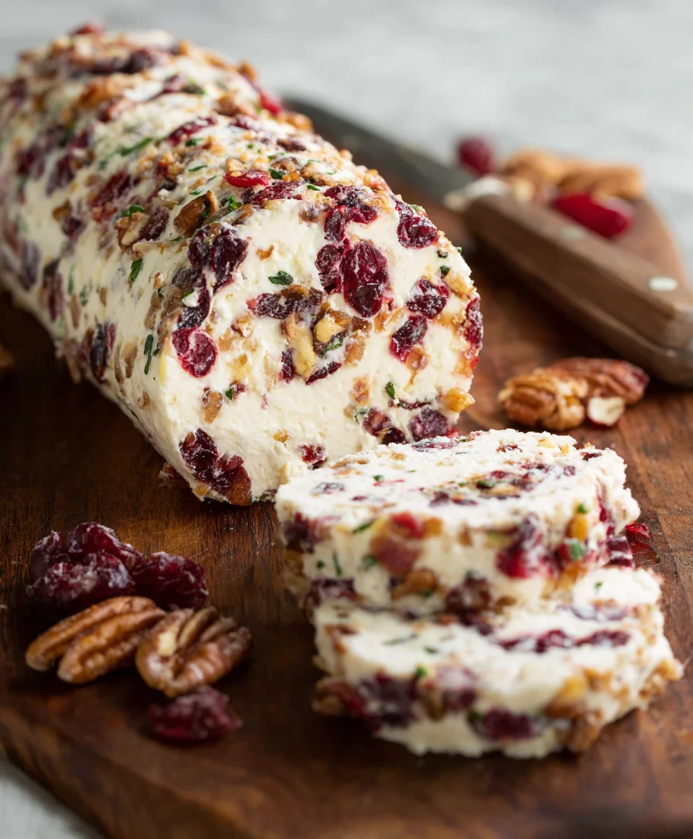 Cranberry Pecan Cheese Log-Festive Holiday Appetizer