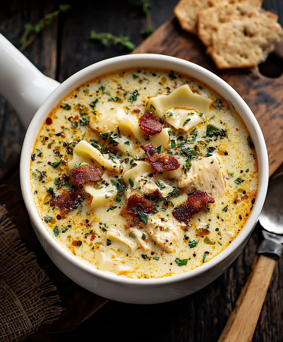 Creamy Chicken Lasagna Soup-Easy Comfort Food