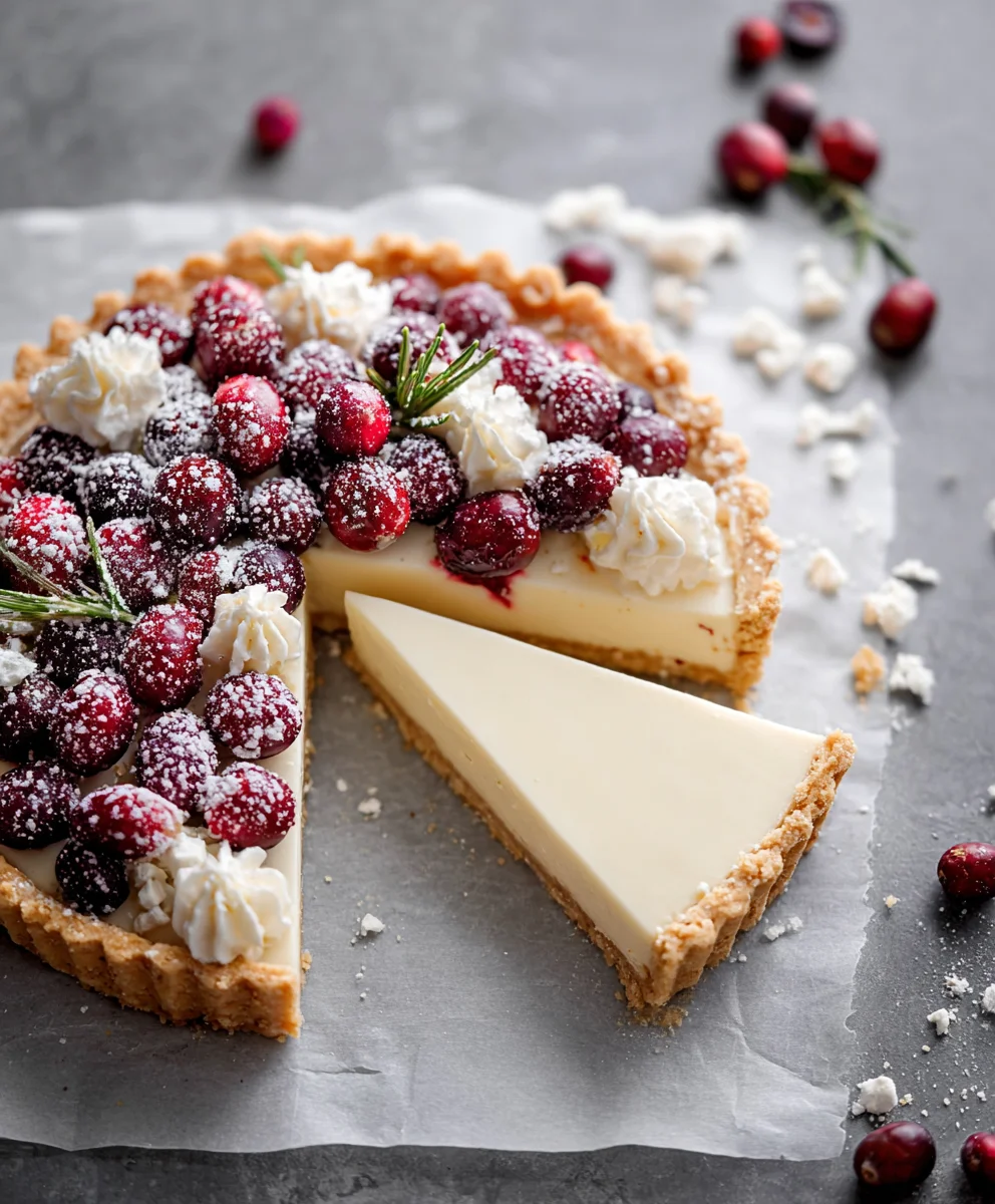 White Chocolate Cranberry Tart-Sweet & Tart Dessert