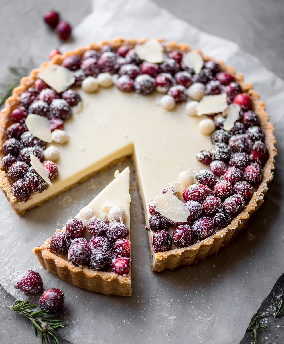 White Chocolate Cranberry Tart-Sweet & Tart Dessert