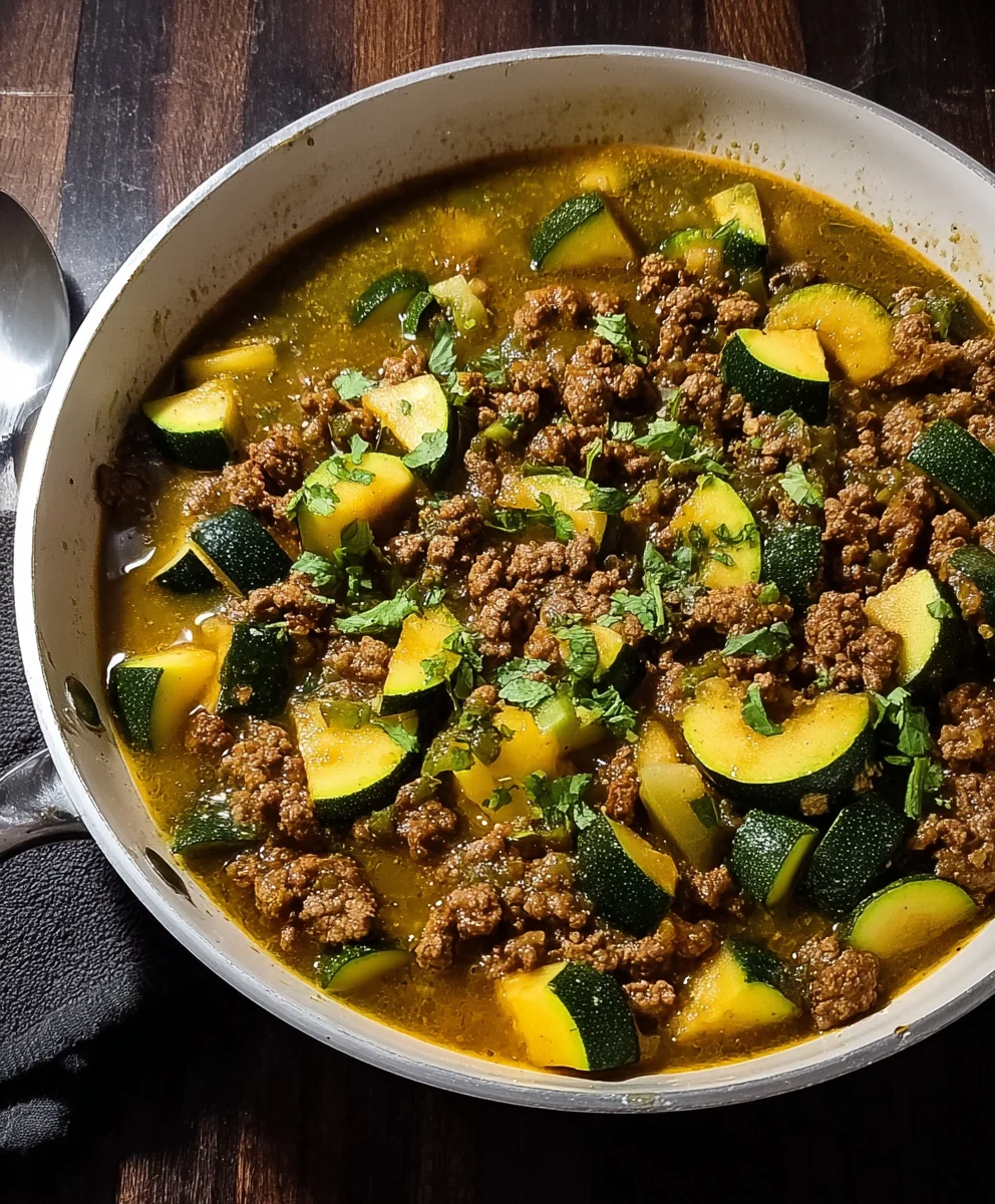 Calabacitas Con Carne Molida Salsa Verde-Easy Beef Recipe