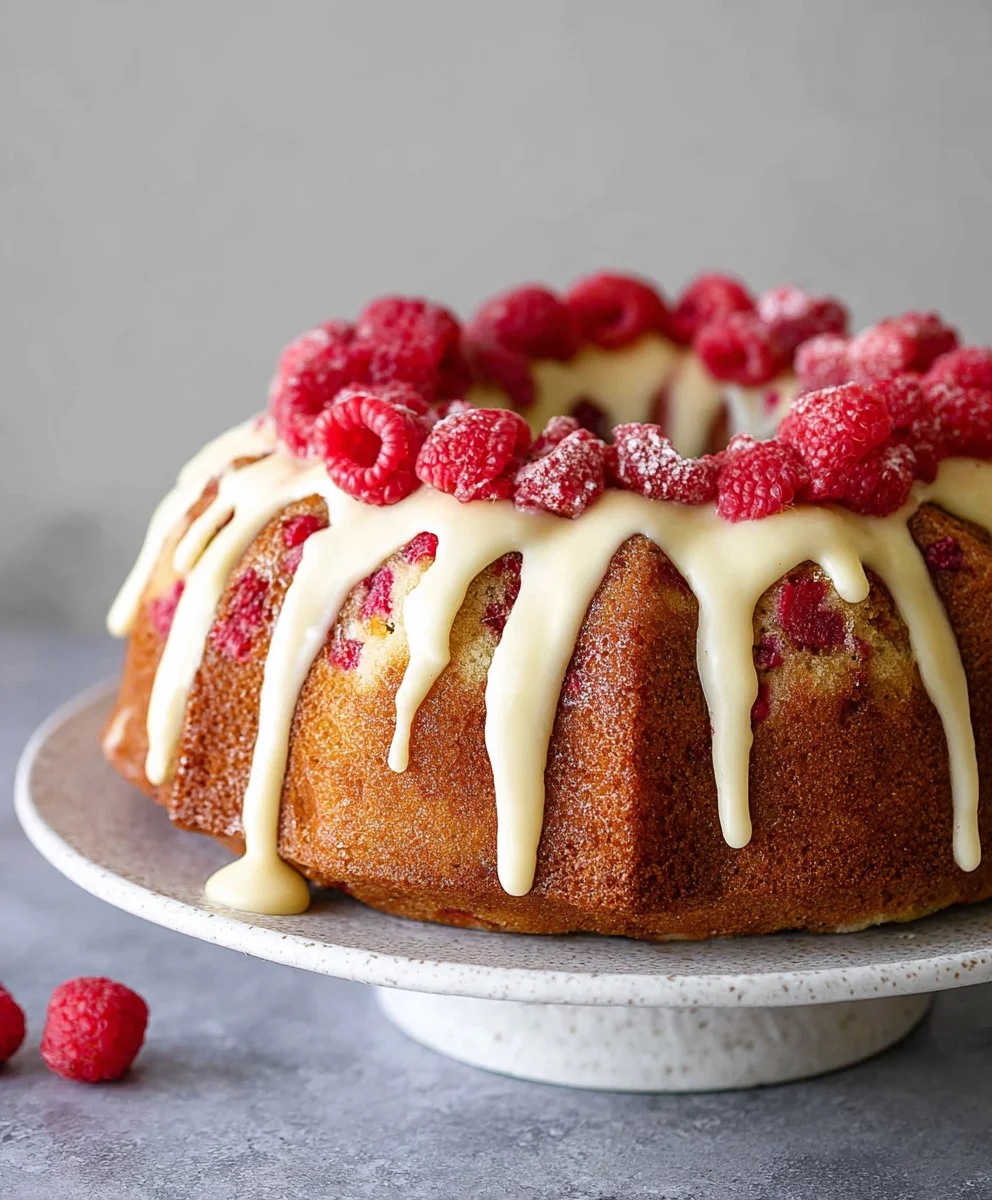 Raspberry White Chocolate Bundt Cake-Easy Moist Recipe