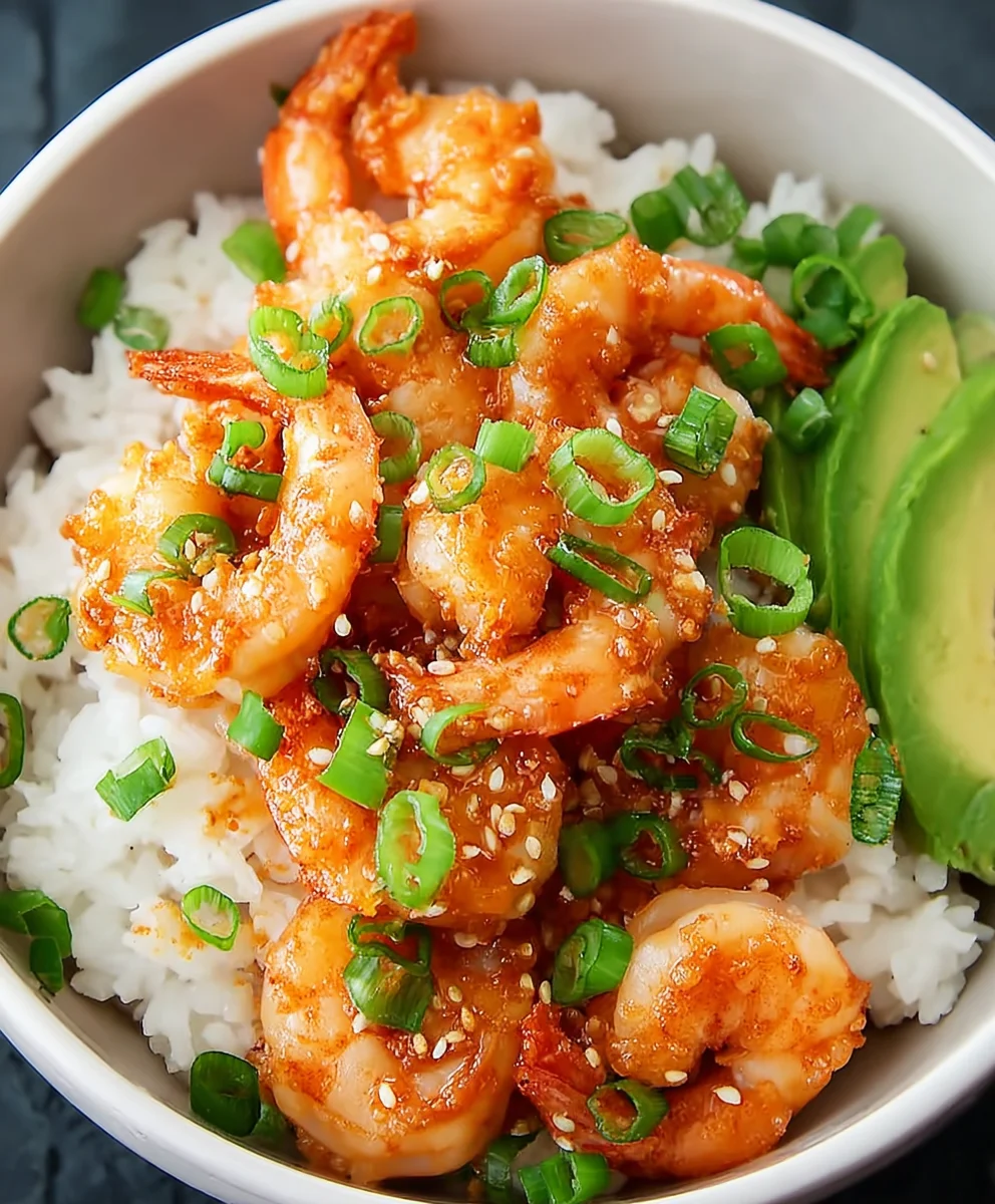 Spicy Bang Bang Shrimp Rice Bowl- Easy & Delicious