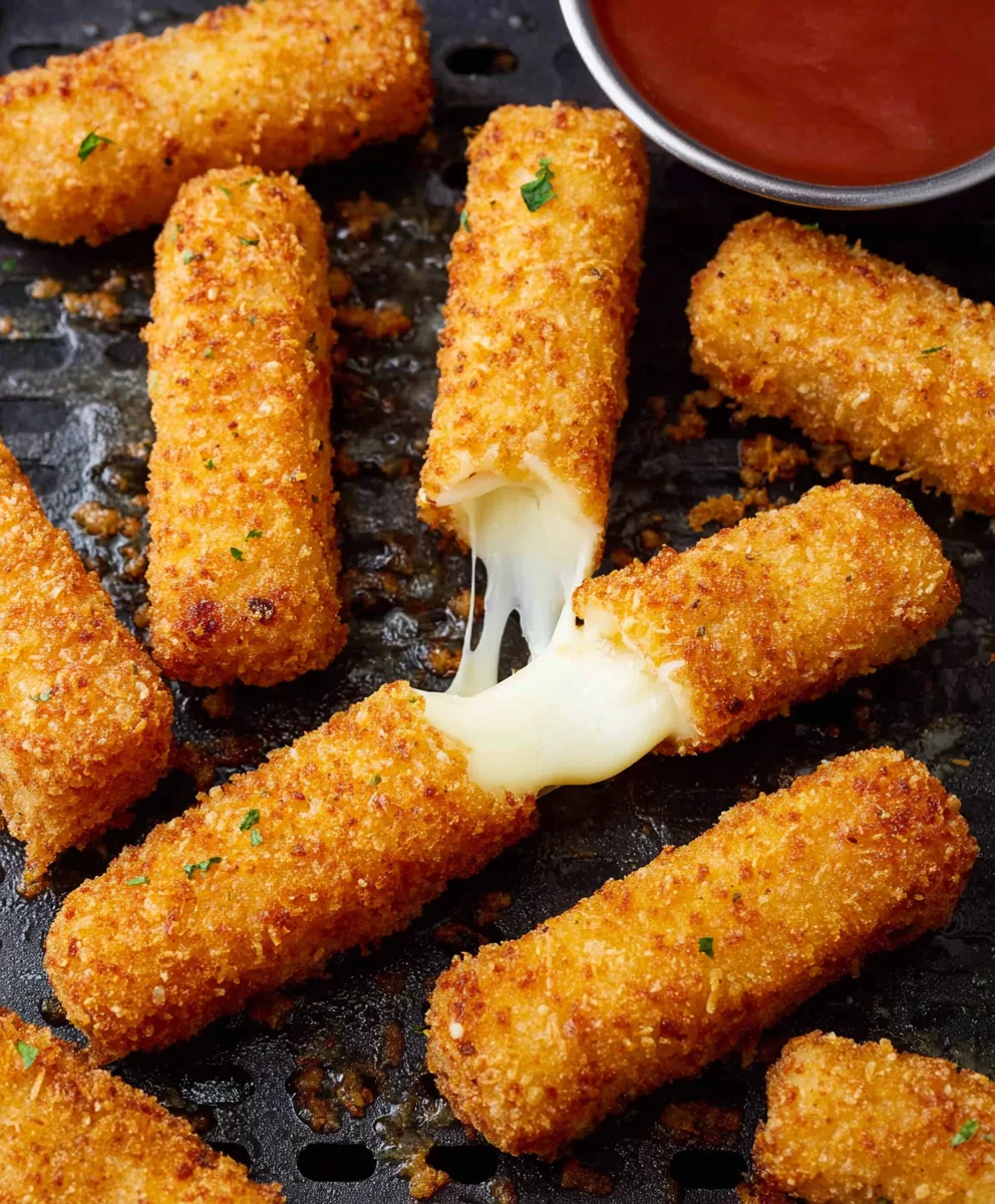 Crispy Air Fryer Mozzarella Sticks- Easy Appetizer