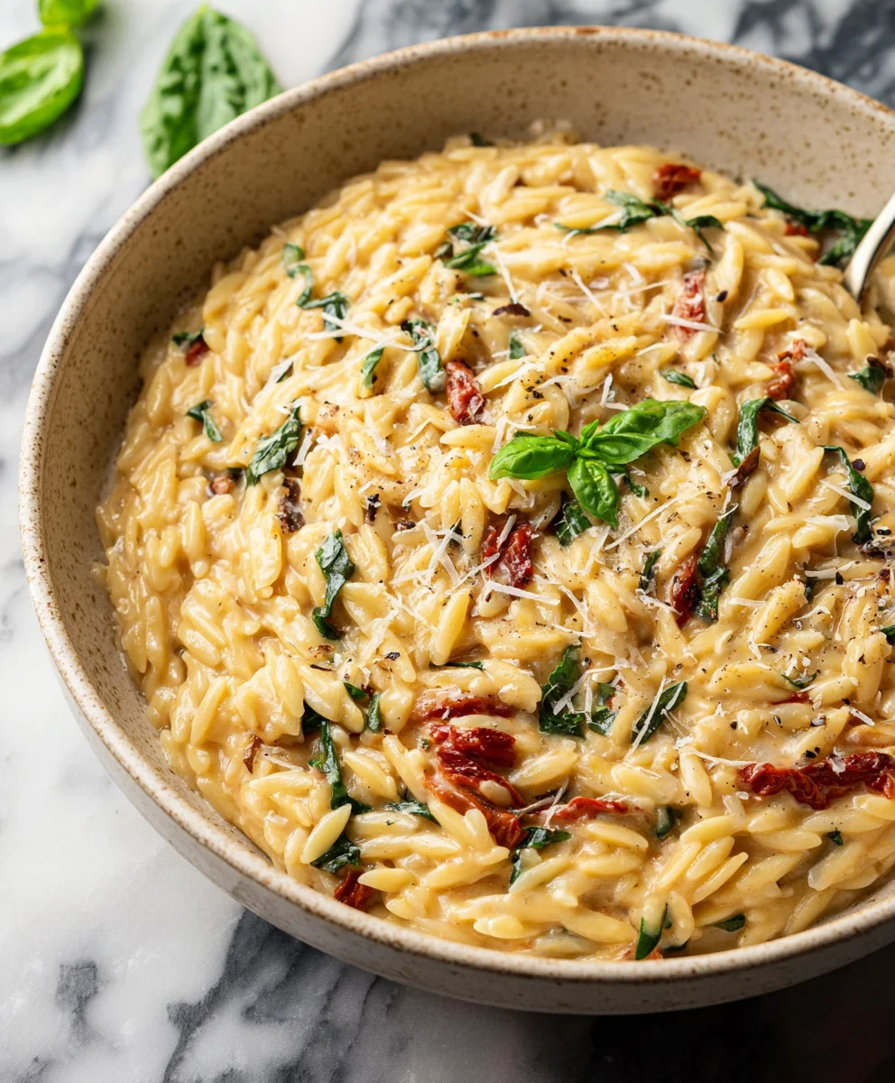 Creamy Tuscan Orzo- Easy & Delicious Recipe