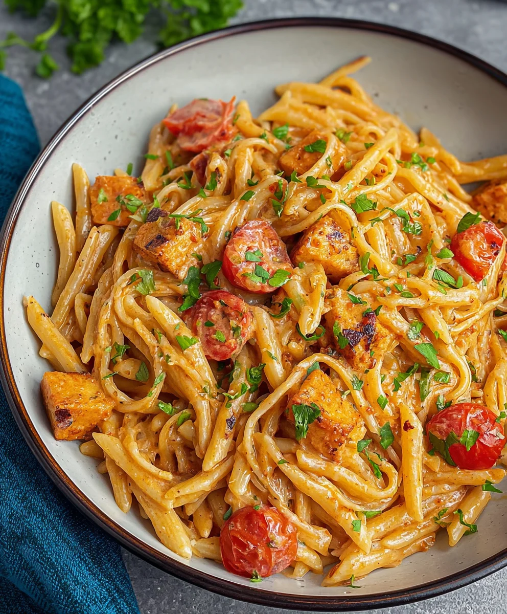 Spicy Vegan Cajun Pasta-Quick & Easy Meal