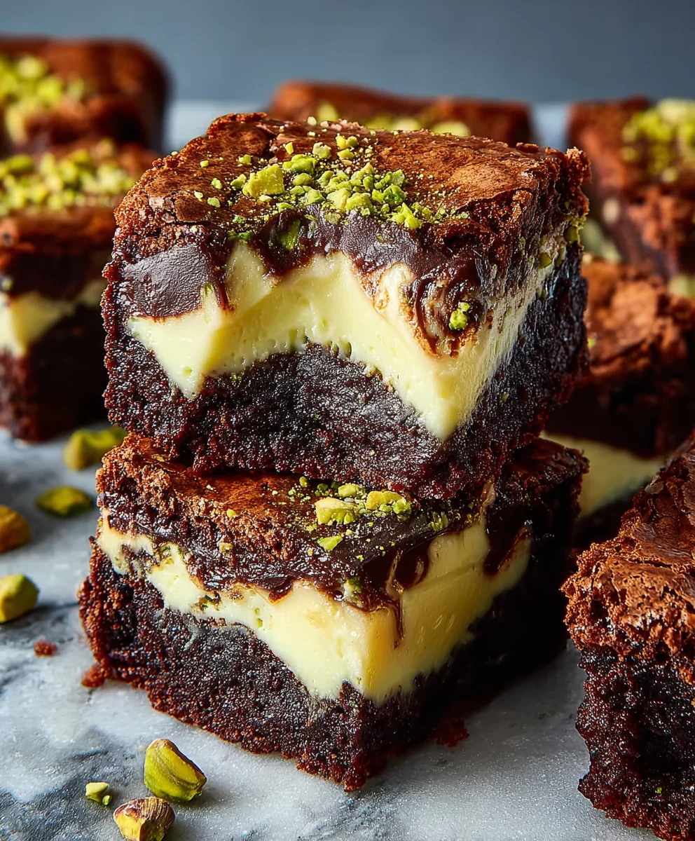 Pistachio Cheesecake Brownies-Decadent Treat