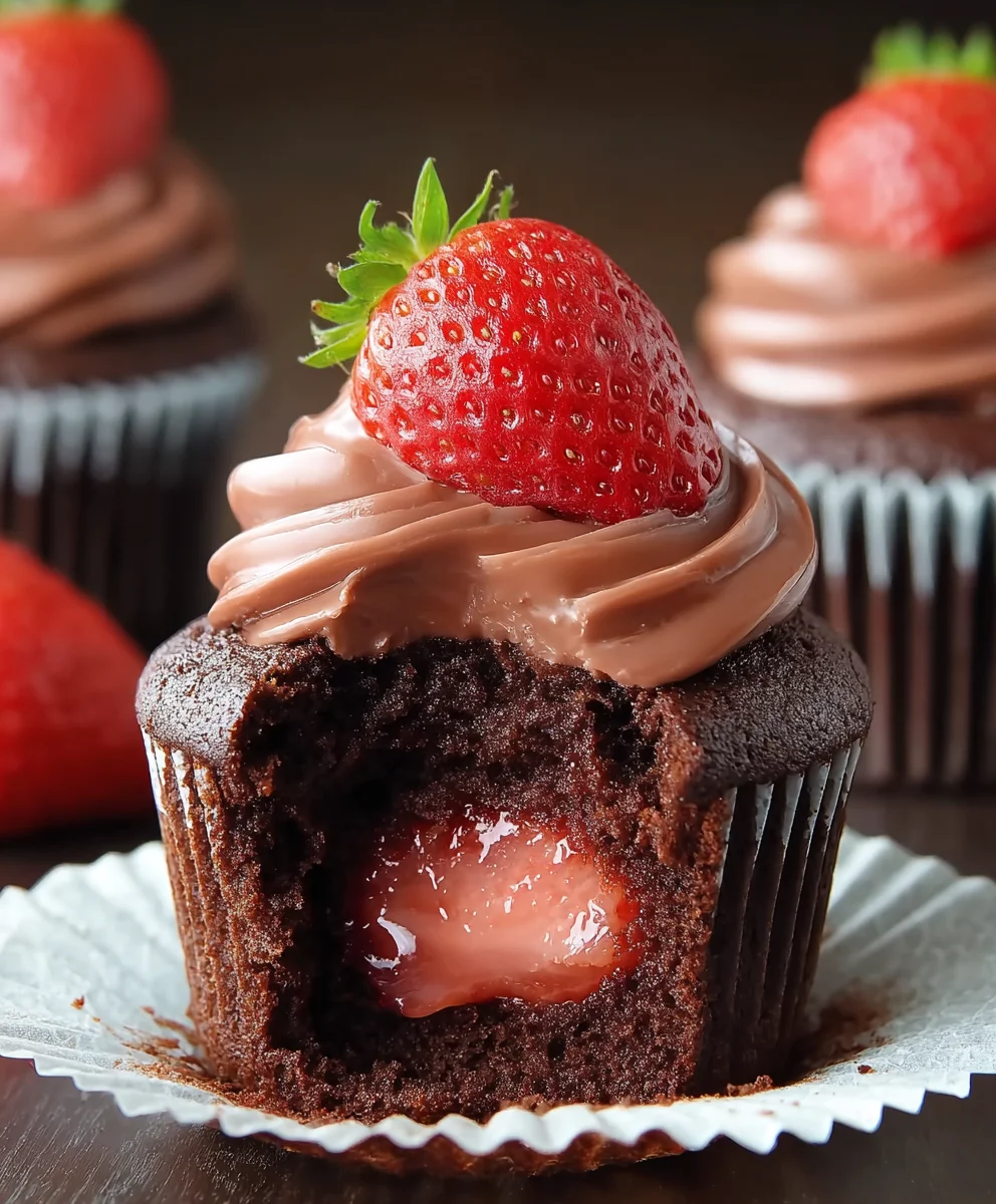 Delicious Chocolate Strawberry Cupcakes Recipe