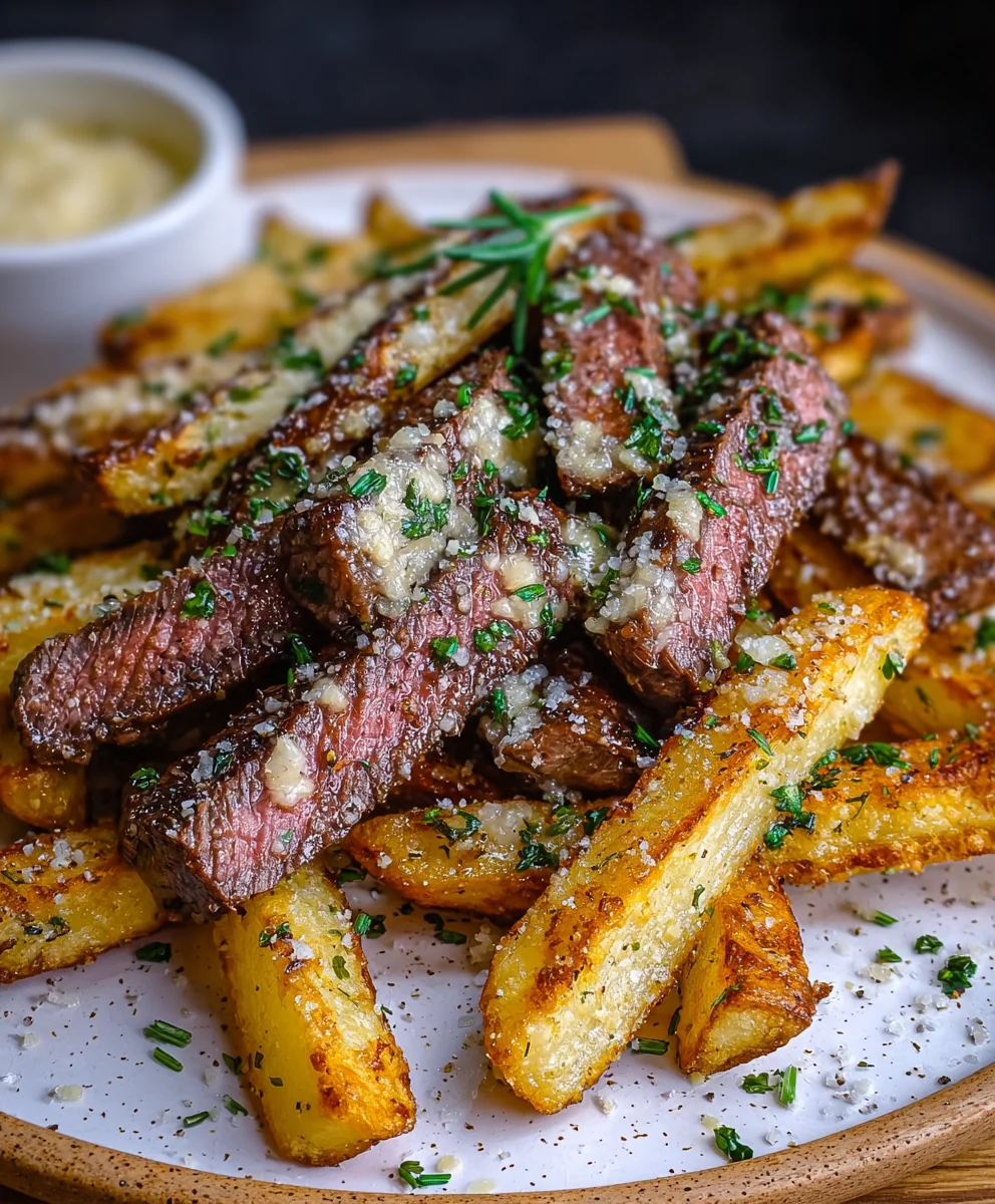 Garlic Parmesan Steak Fries - Crispy Beefy Bites