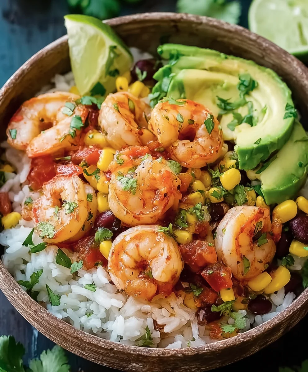 Fiesta Shrimp Rice Bowl- Quick & Easy Flavor Fest