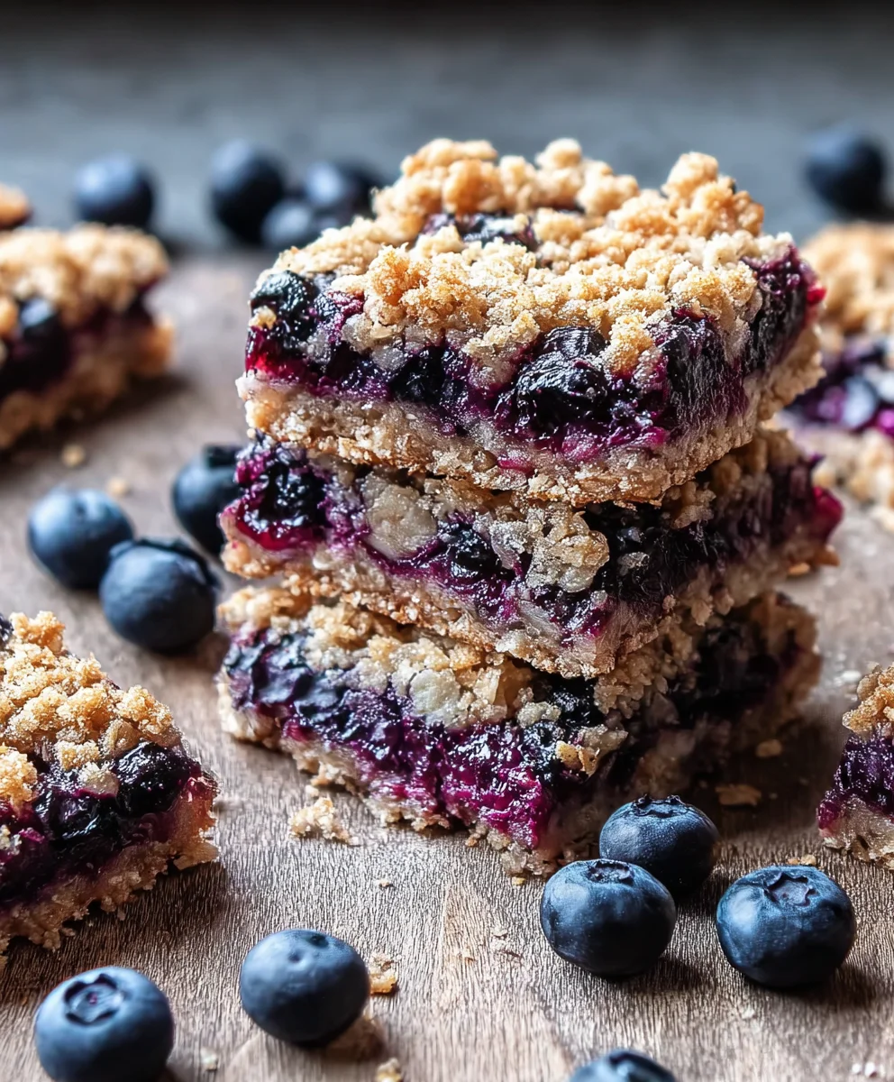 Healthy Blueberry Oatmeal Crum extractble Bars Deliciously
