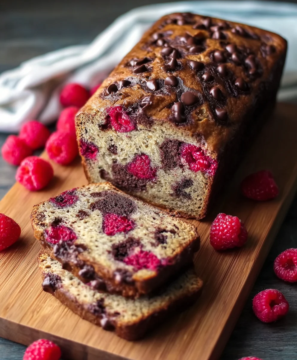 Raspberry Dark Chocolate Banana Bread Recipe