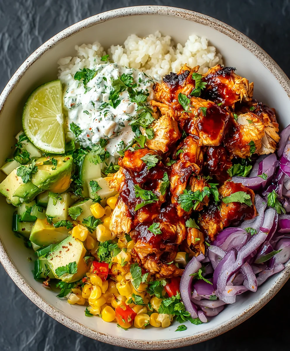 BBQ Chicken Cottage Cheese Bowl-Healthy Meal