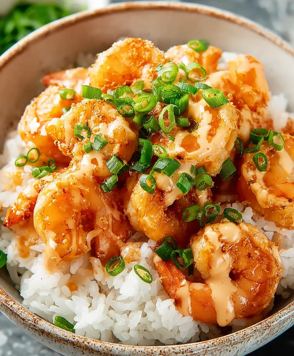 Spicy Bang Bang Shrimp Rice Bowl- Easy & Delicious