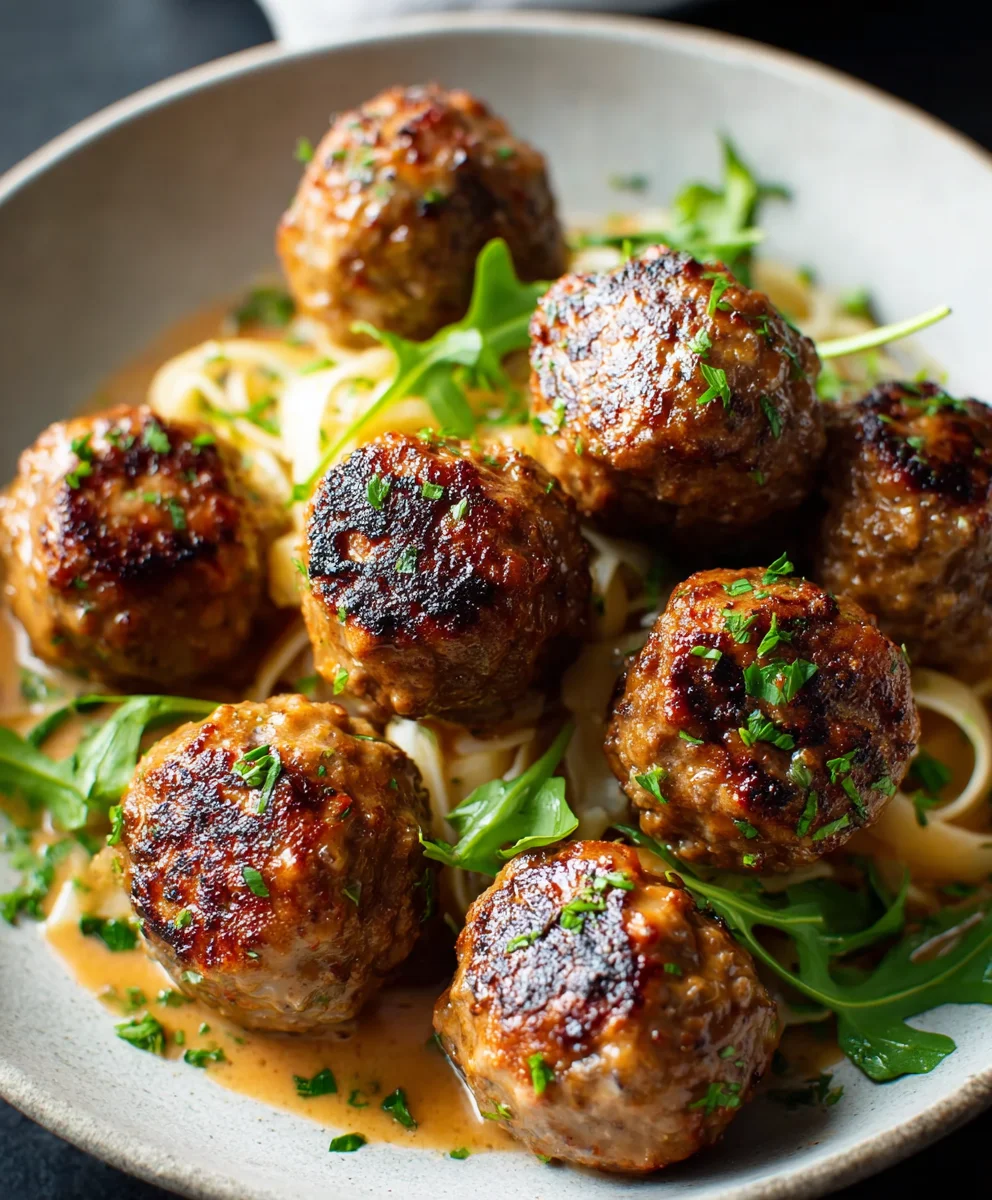 Beef and Apple Meatballs - Savory Sweet Glazed Bites