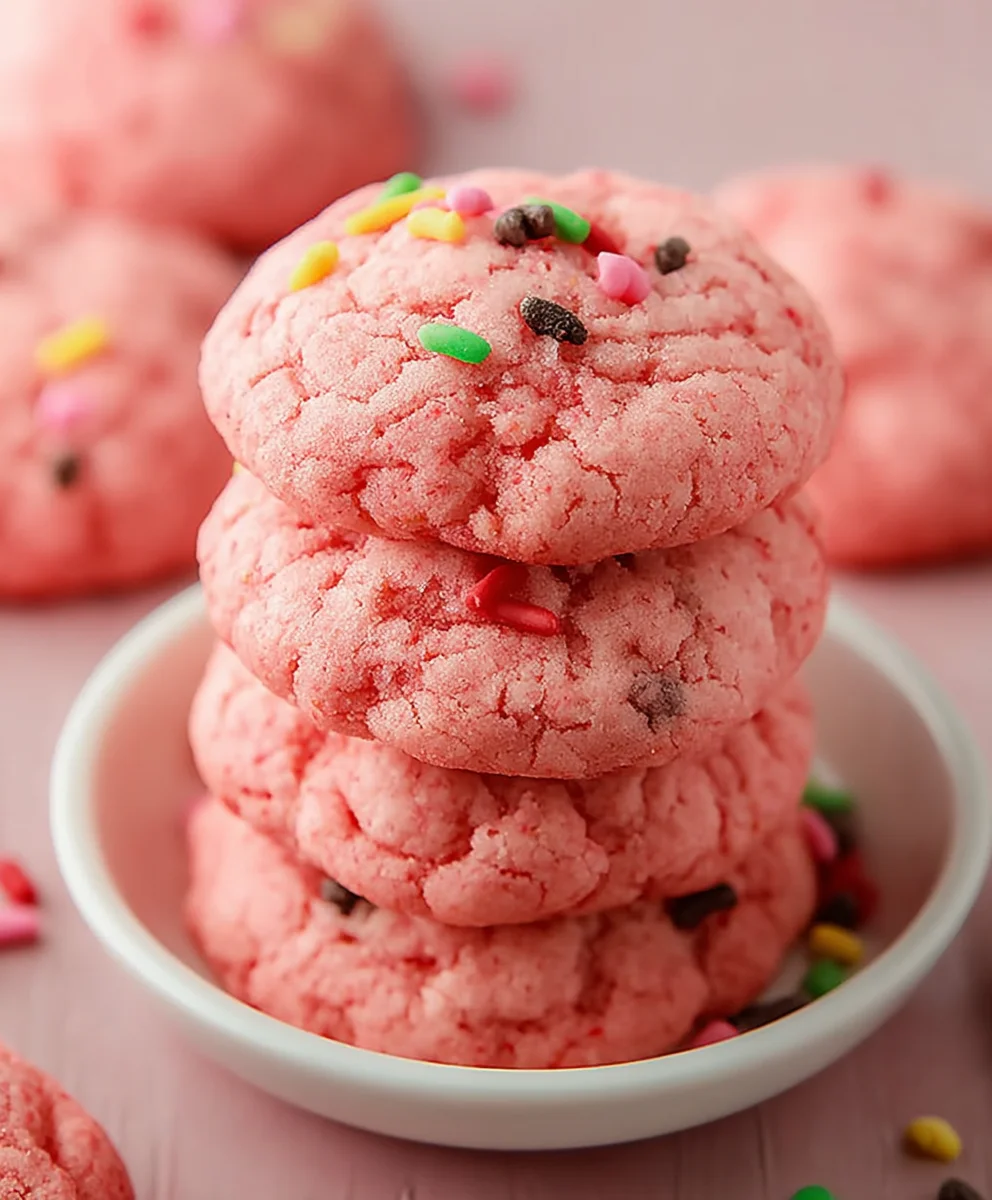 Easy Strawberry Cake Mix Cookies-Quick & Delicious Treat