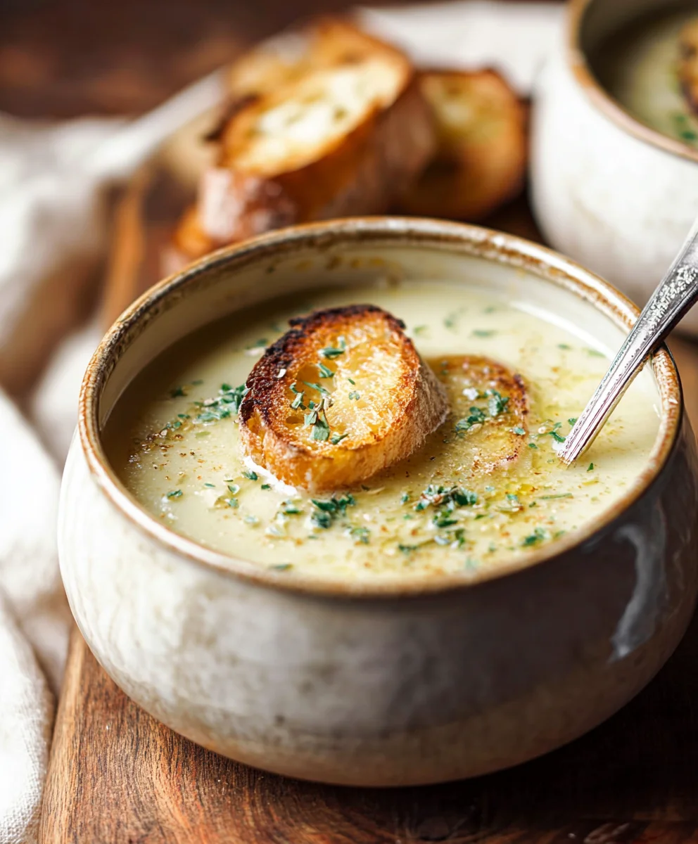 Authentic French Garlic Soup - Easy Savory Beef Broth Recipe