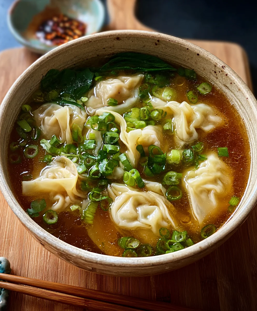 Easy Wonton Soup Recipe - Savory Beef Broth